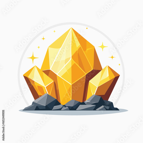 Pyrite Vector illustration with clean lines and bold shapes.