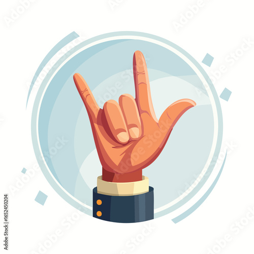 Rock on sign Vector illustration with clean lines and bold shapes.