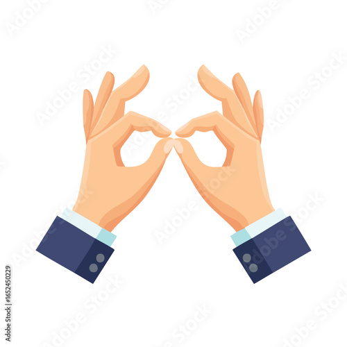 Pinching fingers Vector illustration with clean lines and bold shapes.
