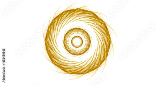 Goldenhued spiral pattern against a white background with a central vortex