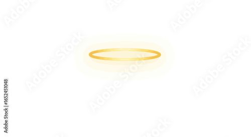A golden halo luminous and circular hovers against a white background radiating a soft diffused glow
