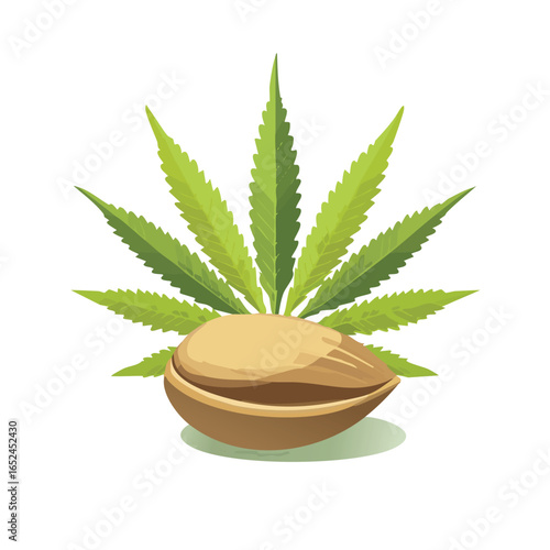 Hemp Seed Isometric vector illustration with clean 3D perspective.