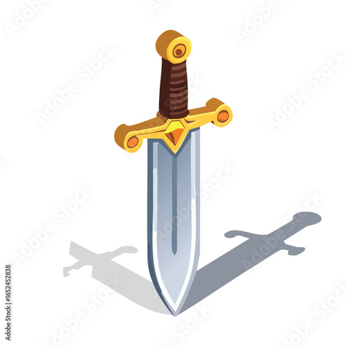 Dagger Isometric vector illustration with clean 3D perspective.