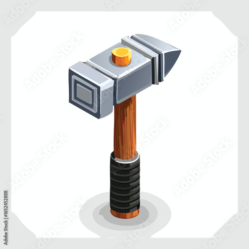 War hammer Isometric vector illustration with clean 3D perspective.
