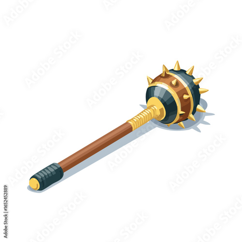 Mace Isometric vector illustration with clean 3D perspective.