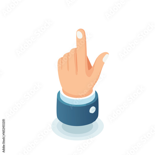 Finger snap Isometric vector illustration with clean 3D perspective.