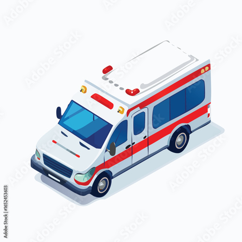 Wallpaper Mural Ambulance Isometric vector illustration with clean 3D perspective. Torontodigital.ca