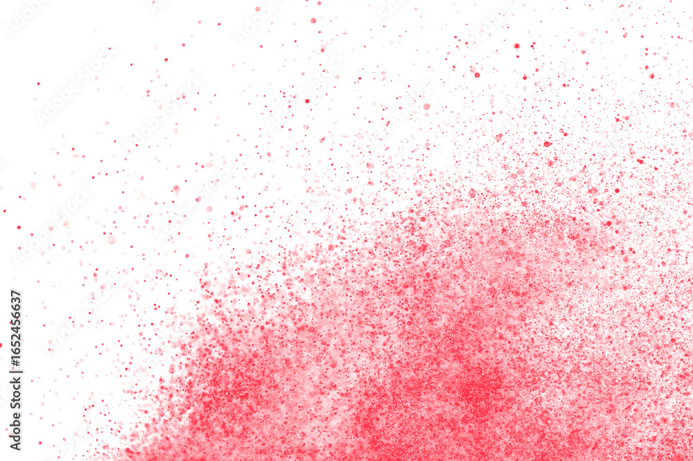 Obraz premium Red Dust exploding at Right corner of frame Transparent Background Effect