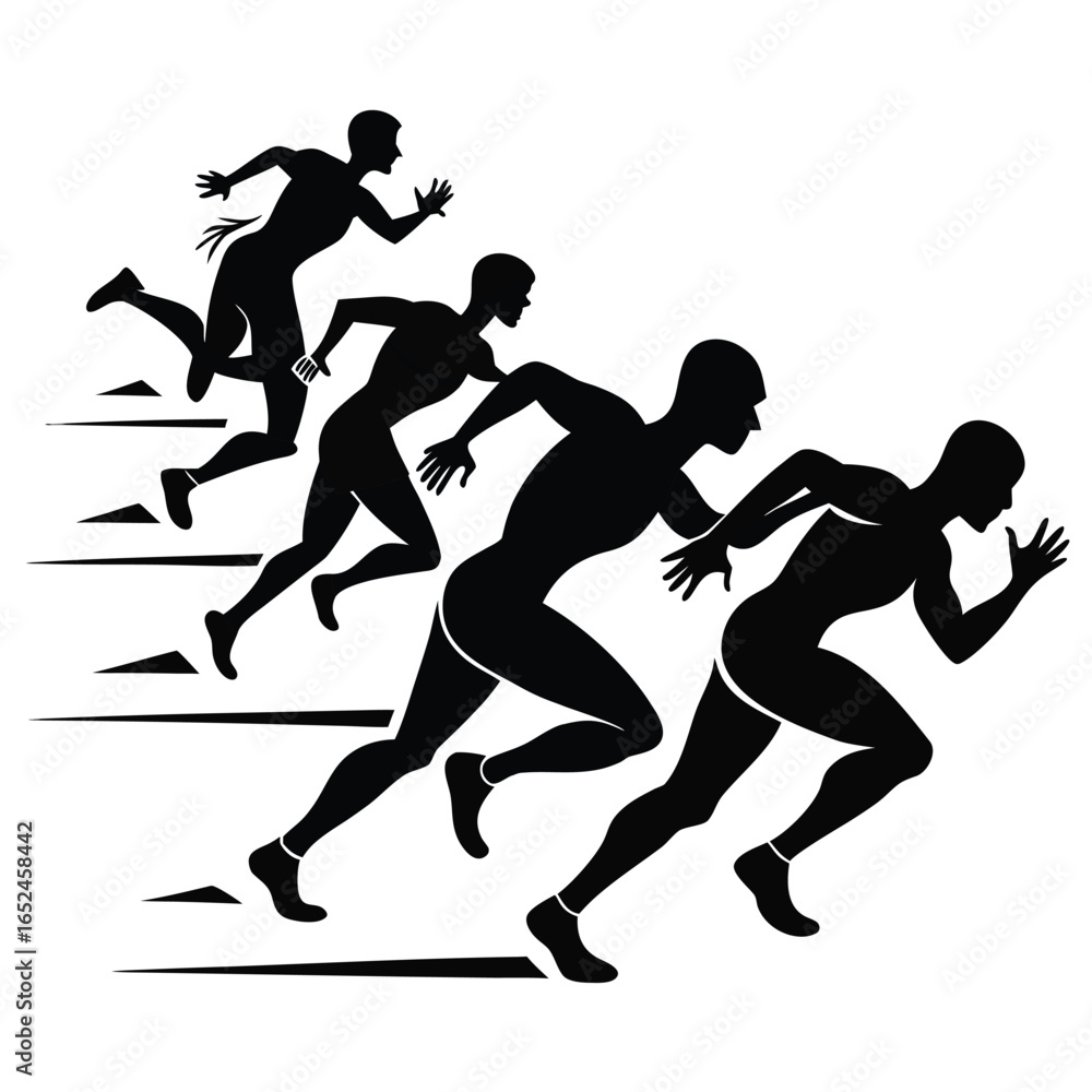 Fototapeta premium runners vector illustration