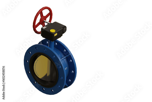 Isolated butterfly valve on transparent background
