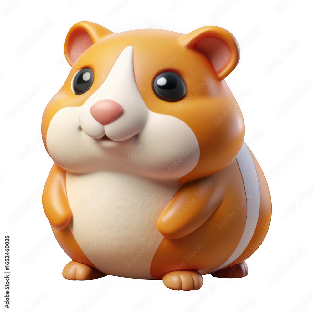 Fototapeta premium 3d adorable hamster character with cute expression