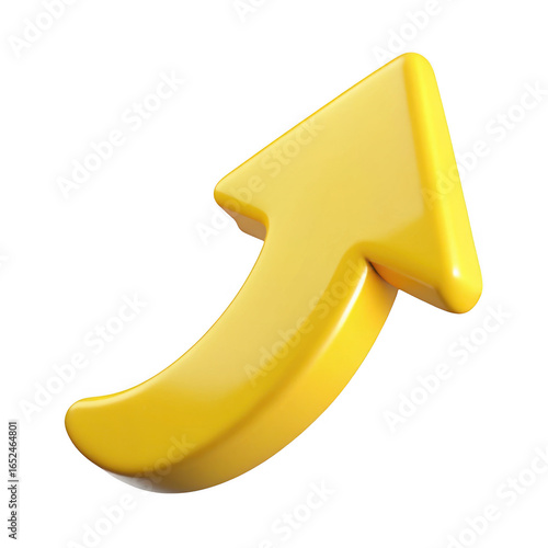 3d rendered yellow arrow isolated on transparent background