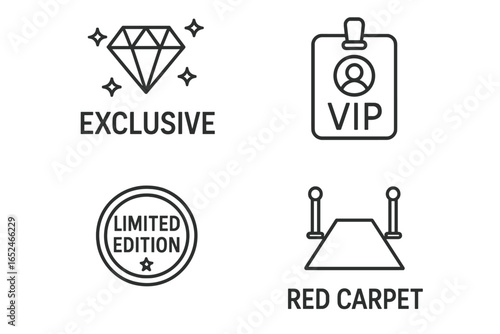 Exclusive vip access icons for limited edition and red carpet events