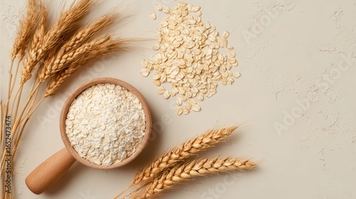 Extreme close-up of unprocessed cereal grains on earthy base, great for superfood marketing, whole grain promotions, and minimalist food art