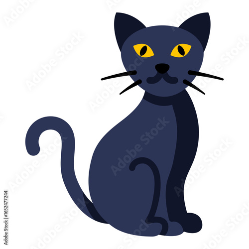 Vector Color Icon - Black Cat