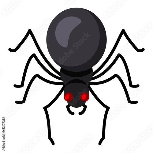 Vector Color Icon - Black Spider