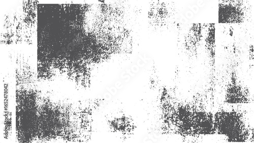 Halftone grunge scratched frame texture background in monochrome style. Vintage distressed dirty grunge background with worn scratch details