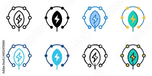 Clean Energy Project icon set multiple style collection 
