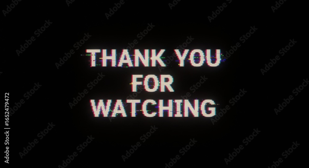 Obraz premium Thank You Screen with Glitch Effect