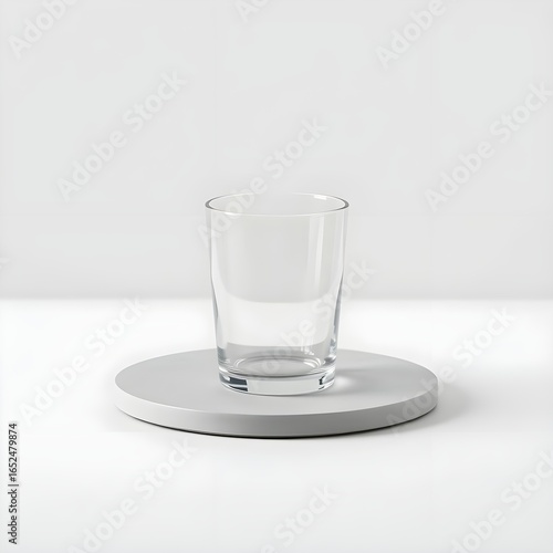 Vaso de cristal sobre fondo neutro