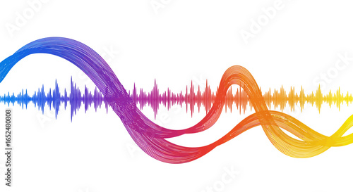 Rainbowcolored sound waves with visible amplitudes