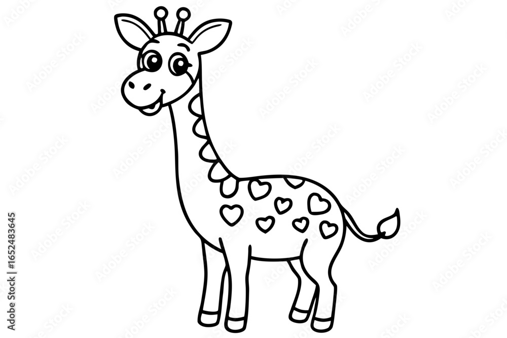Obraz premium Cute Giraffe Coloring Page
