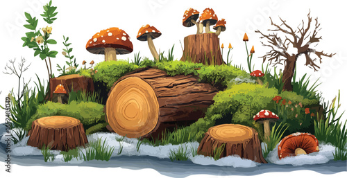Natural Still Life in the Deep Forest