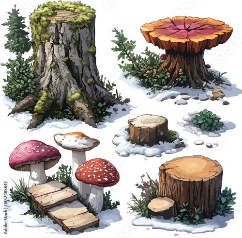  Green Ivy Wrapped Around a Fallen Tree Trunk