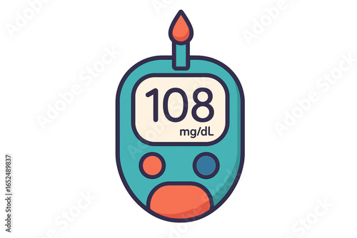 Digital glucose meter displaying blood sugar level reading diabetes blood sugar meter