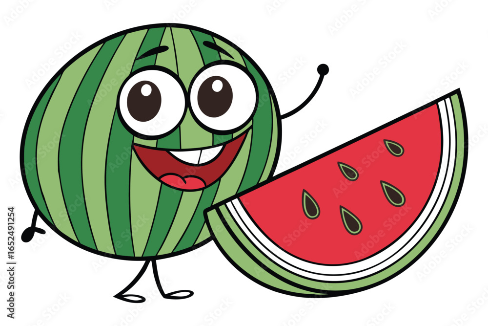 Fototapeta premium funny cartoon watermelon