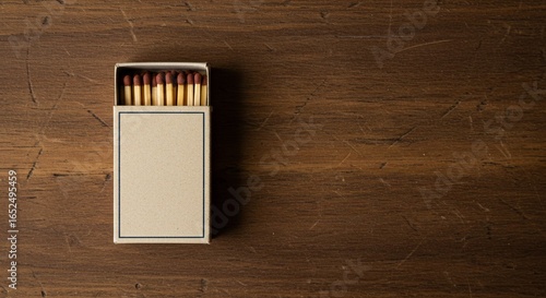 Wooden Board Rustic Matchbook Mockup