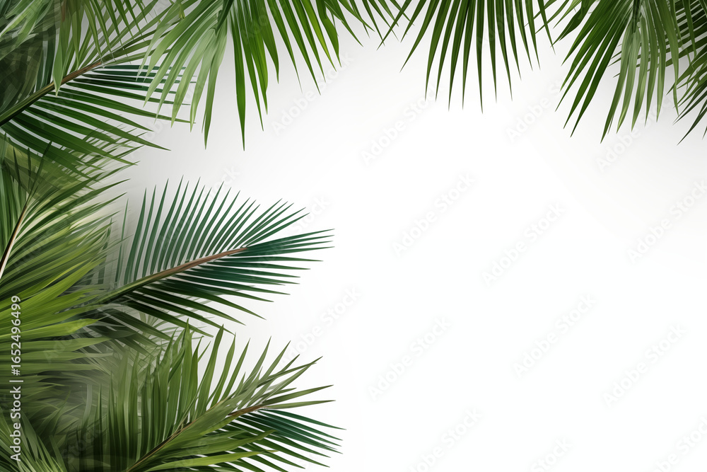 Fototapeta premium Summer weekend foreground environment of palm trees background