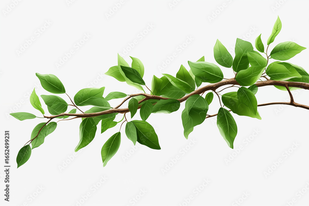 Serenity forest tree branches leaves isolated on white background Serenity forest tree branches leaves isolated on white background