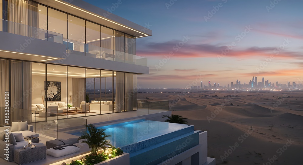 Fototapeta premium Stunning Beautiful modern residence overlooking scenic hills in France with Premium Features Contemporary Architectural Design