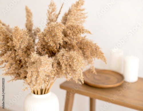Dried pampas grass in vase