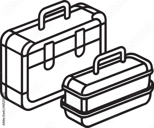 Cases outline vector illustration line art