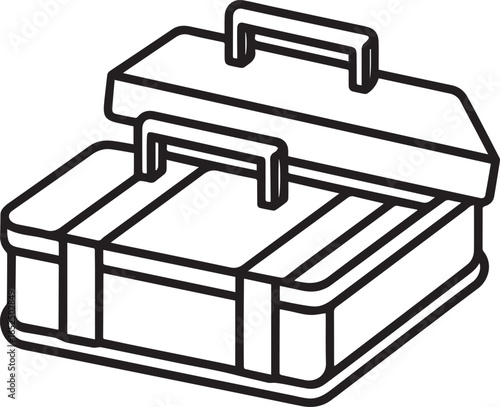Cases outline vector illustration line art
