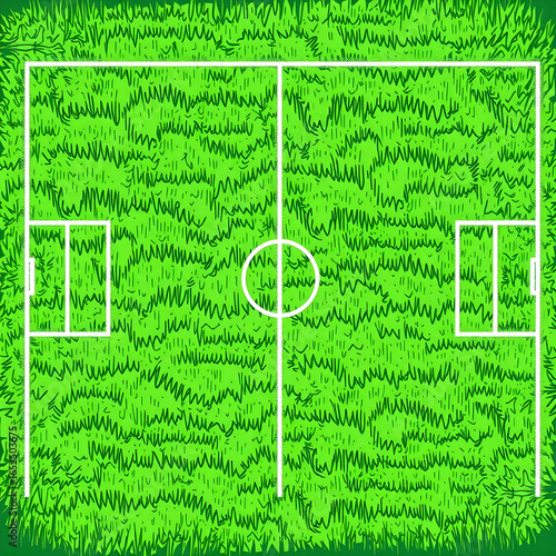 A vector illustration of a lush green soccer file