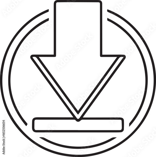 download icon outline vector illustration line art