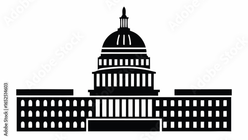 Iconic United States Capitol Building silhouette symbolizing American government and democracy in Washington DC