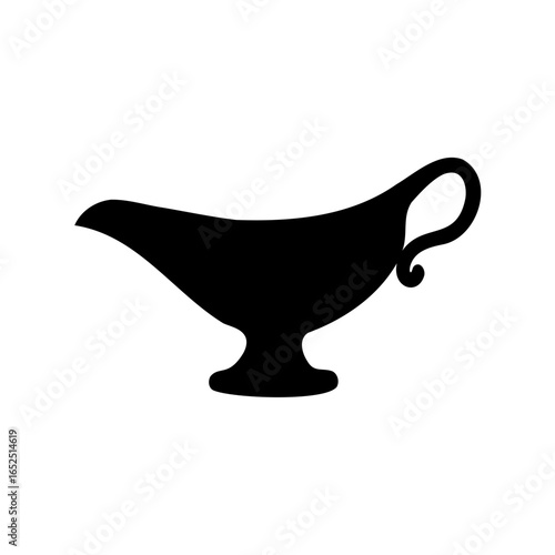 Elegant Gravy Boat Silhouette, Classic Serving Dish Design with Handle Detail