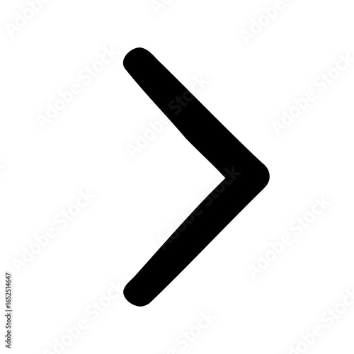 A bold black right arrow symbol, indicating direction or progression towards right