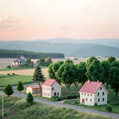 Wallpaper Mural village in the mountains Torontodigital.ca