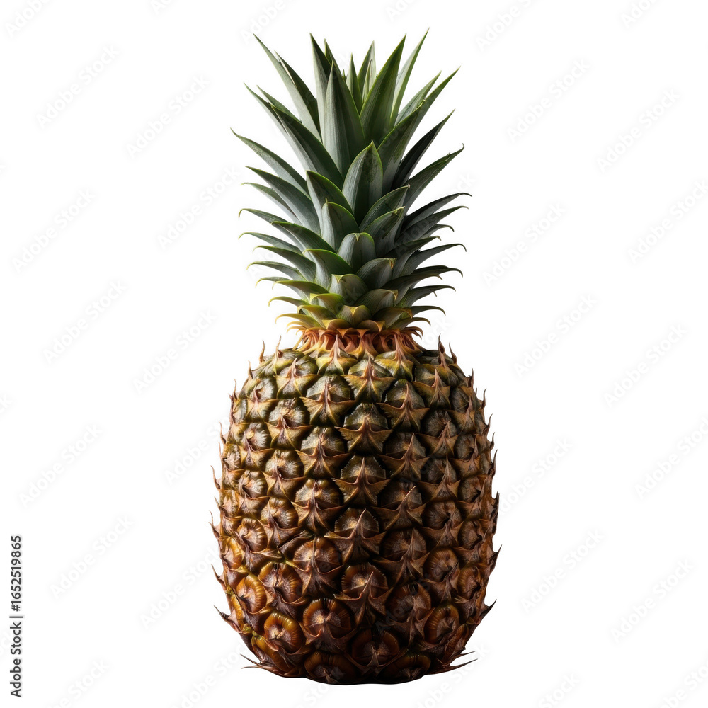 Fototapeta premium Whole pineapple fruit isolated on transparent background