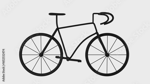 Foto スポーツ自転車の3D画、モノトーン、白背景