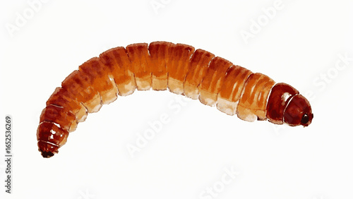 Earthy Crawler: Yellow Mealworm isolated watercolor vector illustration svg