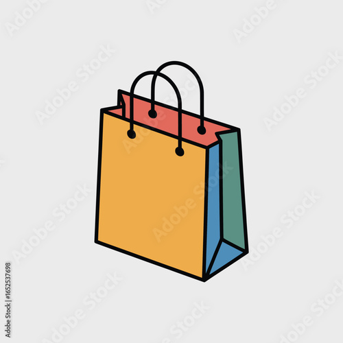 Colorful shopping bag with handles on a light background paper bag carrier bag