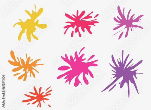 Splash shape illustration with colorful designs.eps