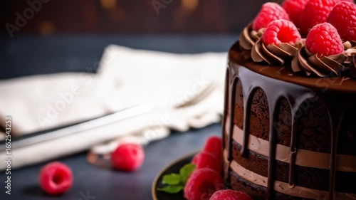 Chocolate raspberry drip cake