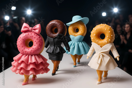 Donut Models auf dem Laufsteg bei Modenschau